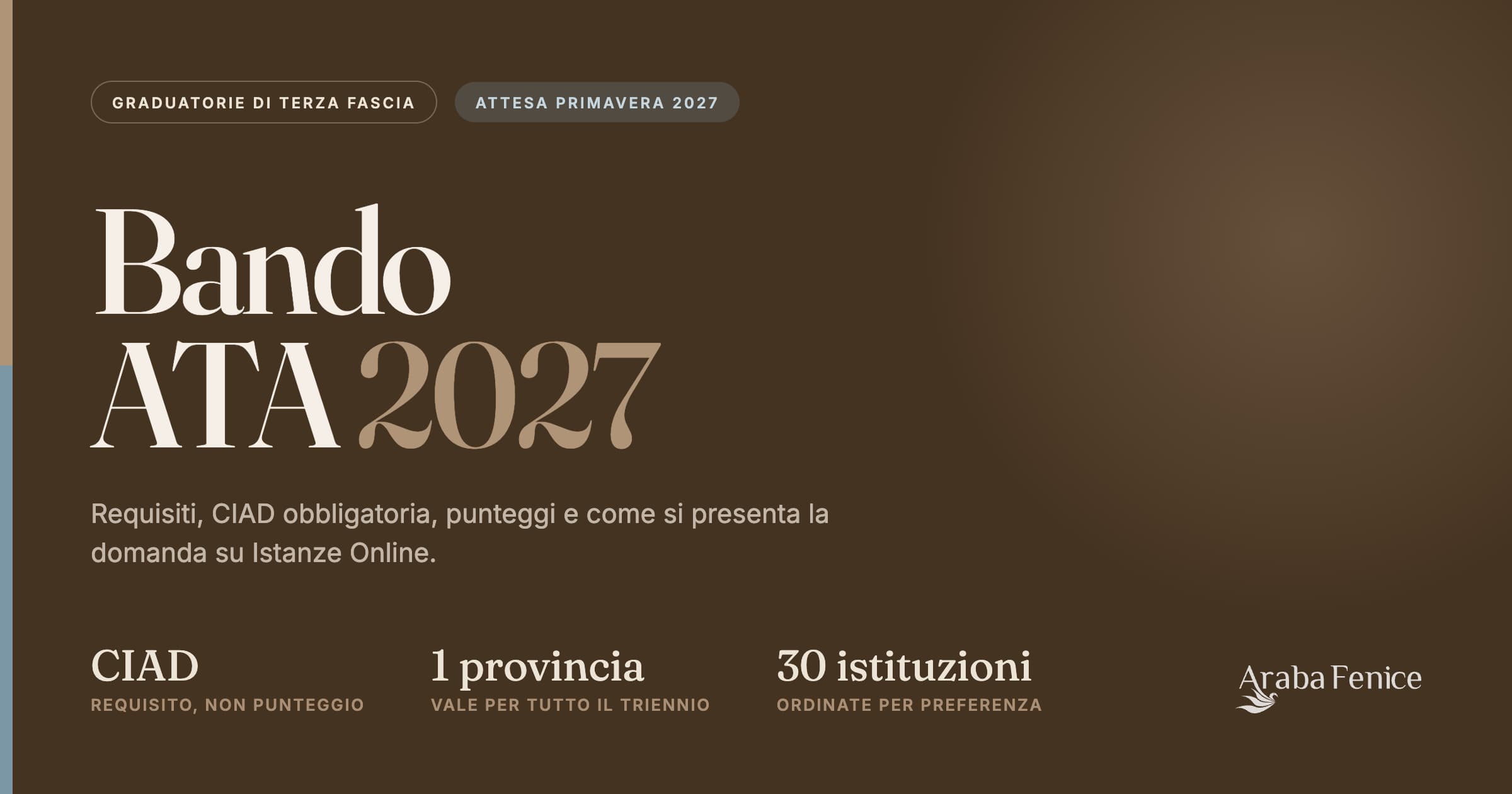 Bando ATA 2027: requisiti, CIAD, punteggi e domanda