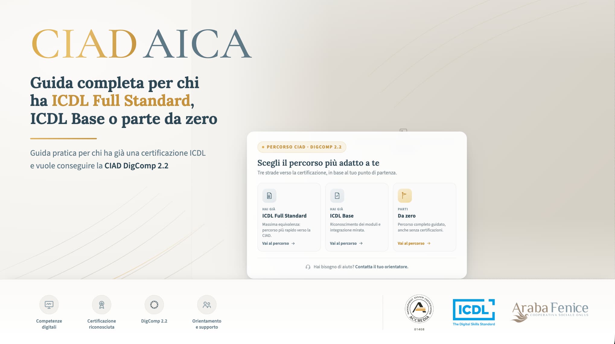 CIAD AICA: guida completa per chi ha ICDL Full Standard, ICDL Base o parte da zero