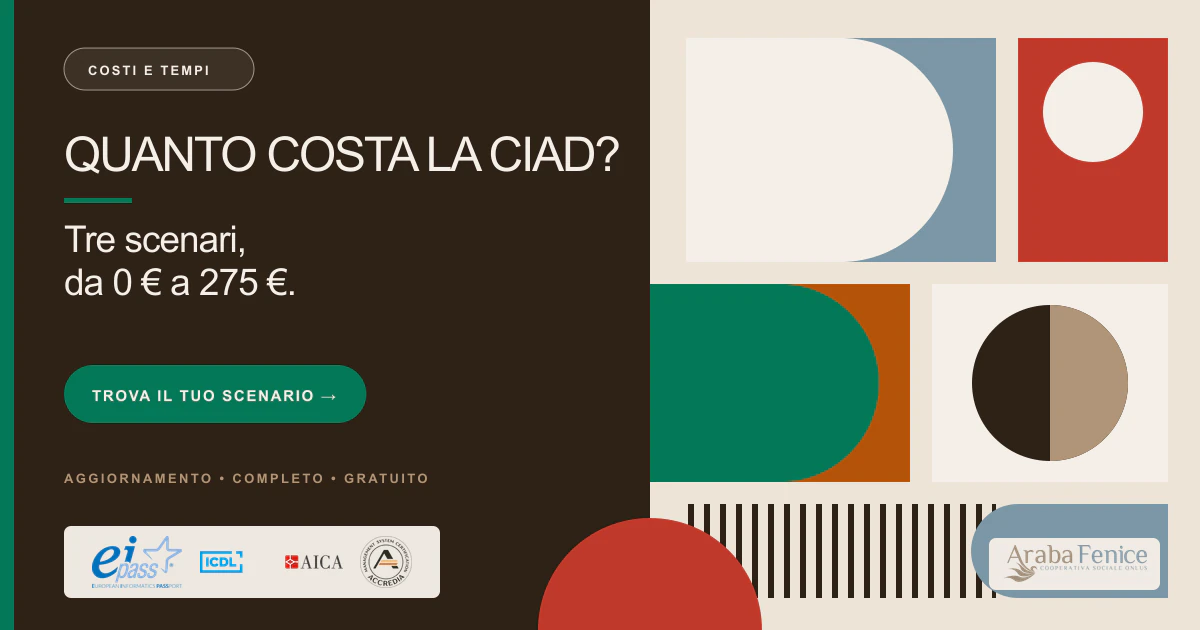 Quanto costa la CIAD: prezzi, durata e opzione gratuita